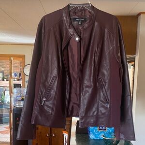 Alfani Rich Burgundy Leather Jacket